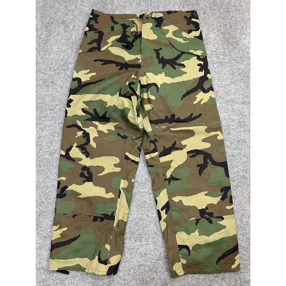 USA Military Rain Cold Weather Pants Mens Medium Camo 8415-01-228-1346 Trousers - Picture 1 of 11